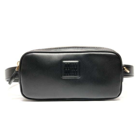 OTHERS Handbags - Miu Miu Miu logo leather waist bag in soft calfskin, black, WS26611